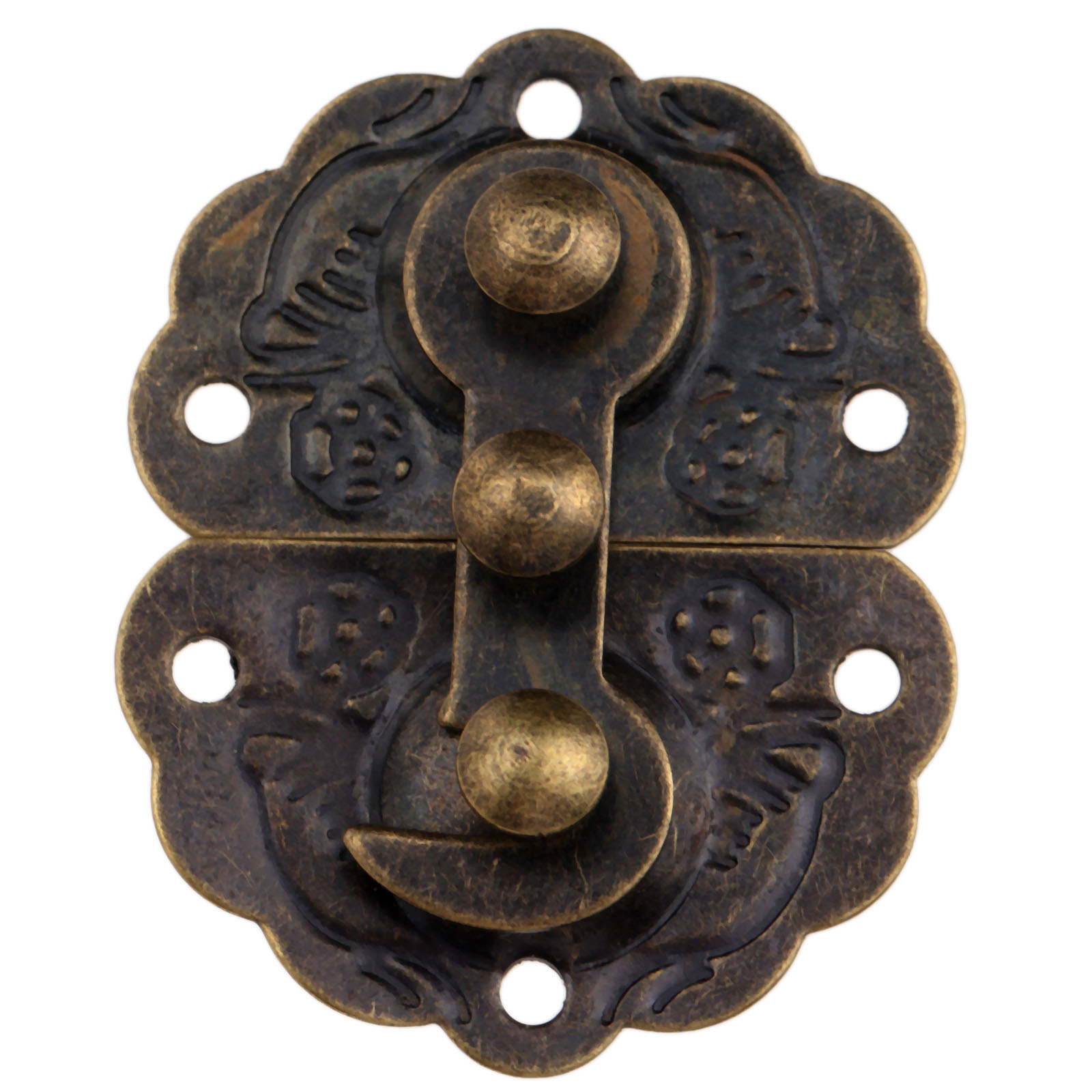Furniture Hardware Manufacturer - Pestillo de caja de bronce antiguo,