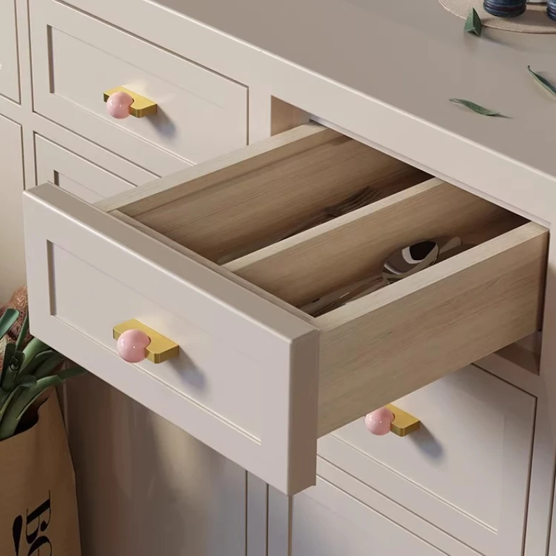 Furniture Hardware Drop Pulls - Bola de cristal blanca + tiradores