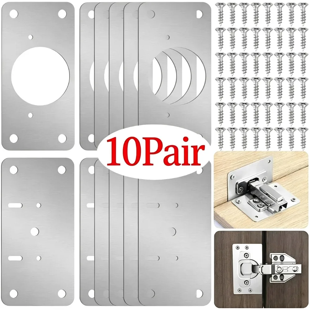 Cabinet Hinge Overlay - 10/1 Pares de Placas de Reparación
