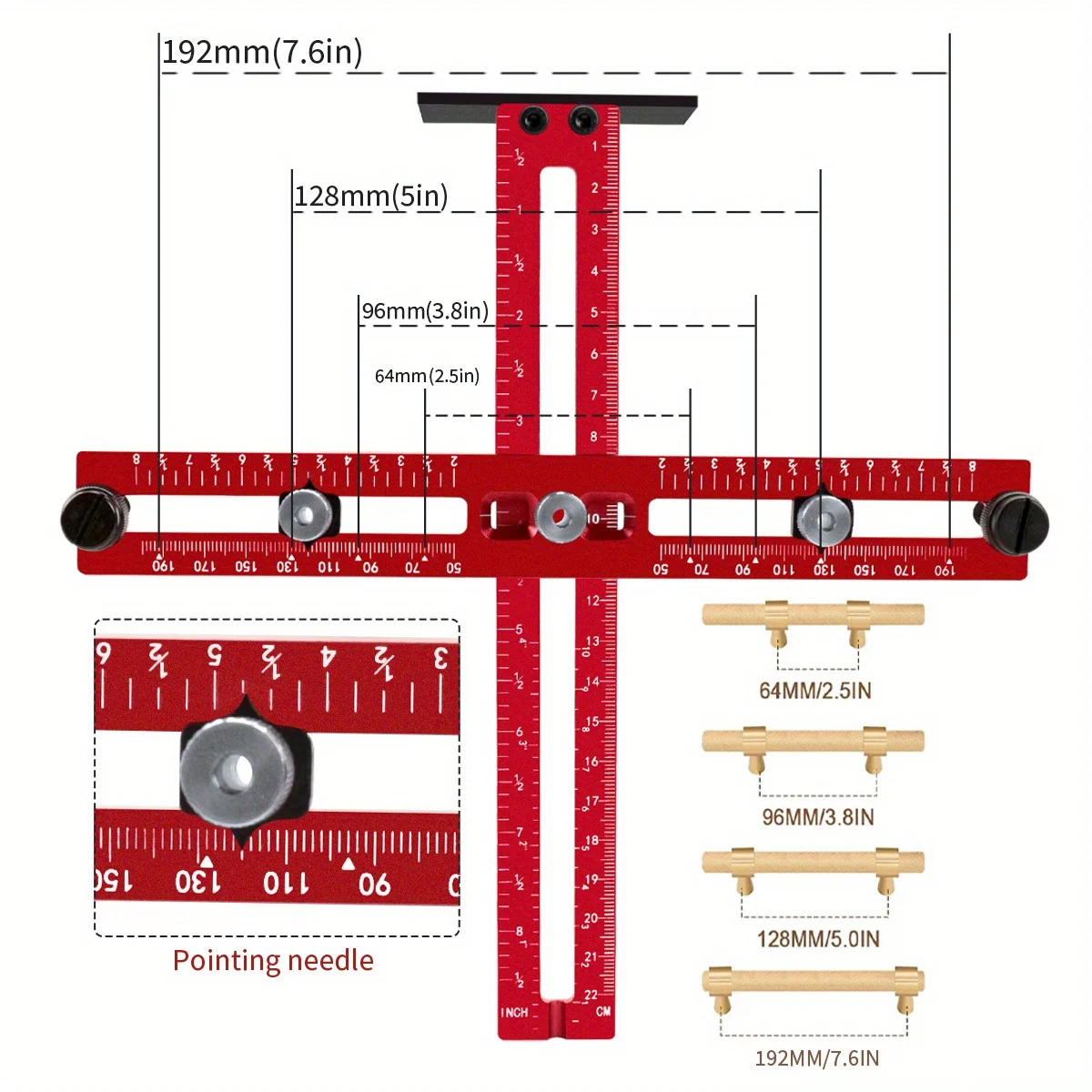 Plantilla de manija de gabinet - Furniture Hardware Manufacturer reseña y precio