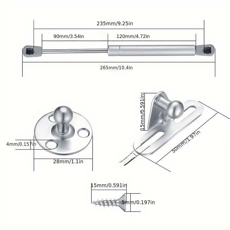 2 amortiguadores de gas para e - Cabinet Hinge Overlay reseña y precio